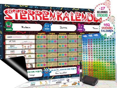 Brute Strength - Magnetisch Beloningssysteem (65) - A3 - Beloningskalender - Planborden - Weekplanner kind - Zindelijkheidstraining - Dagplanner
