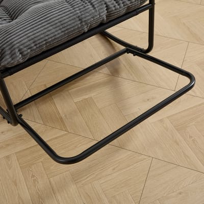 Buiten schommelstoel, comfortabel kussen, met zacht dik kussen, voor woonkamer, slaapkamer, leeskamer, zwart frame met Grijs kussen（Corduroy fabric）