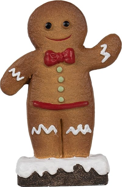 Clayre & Eef Kerstdecoratie Gingerbread man 10x5x15 cm Bruin Keramiek