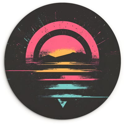 WallCircle® Wandcirkel 120x120 cm - Muurcirkel Cirkel - Abstract - Roze - Muurdecoratie woonkamer - Wanddecoratie slaapkamer - Kamer decoratie accessoires - Ronde schilderijen XXL