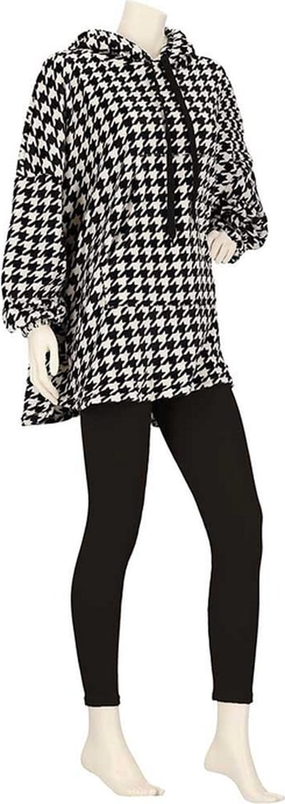 Apollo Huggle Hoodie Dames Pied de Coque - Zwart - Fleece - One Size - Hoodie deken