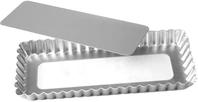Rechthoekige Bakvorm - Taartvorm Broodvorm - Zelf Bakken - Losse Bodem Anti-aanbak - 25 x 10cm - Zilver