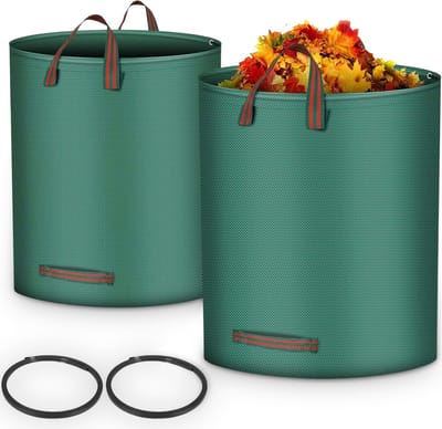 Goliving Tuinafvalzak - Set van 2 - 2x 280 liter - Tuinafvalzakken opvouwbaar - Tuinzak - Tuinafvalemmer - Groen