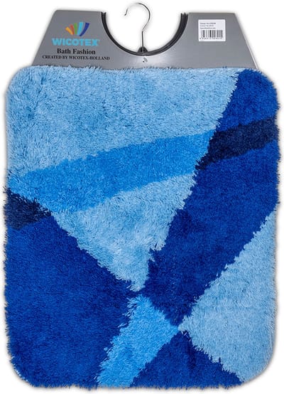 Wicotex - Bidetmat - WC mat - Toiletmat strepen Blauw - Badmat - Antislip onderkant - Afmeting 50x60cm