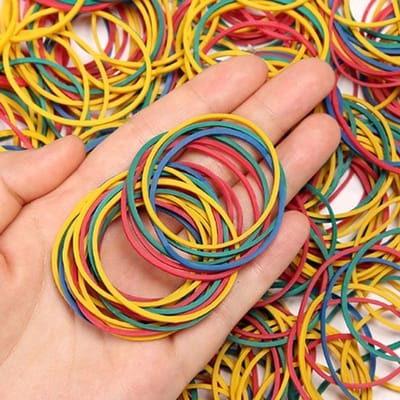 Rubberen elastiekjes gekleurd – 100 stuks – Kantoor & School – Multicolor
