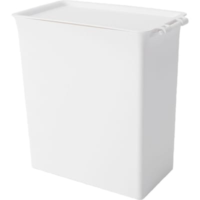 Contenant de lessive en poudre Petite boîte de rangement Boîte polyvalente pour l'organisation de la buanderie à la maison Couvercle rabattable Blanc Étroit blanc