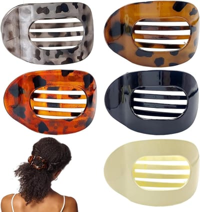 Set van 5 Sterke Platte Haarspelden in Ovalen Vorm voor Vrouwen - Elegante, Antislip Haarclips in Diverse Kleuren voor Sport, Werk en Dagelijks Gebruik