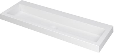 INK Dock Wastafel Polystone Zonder Kraangat - 1200x400x60 mm - Mat Wit
