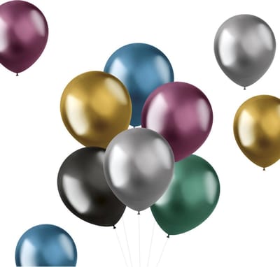 Folat - ballonnen Intense Chrome Assortiment 33 cm - 50 stuks