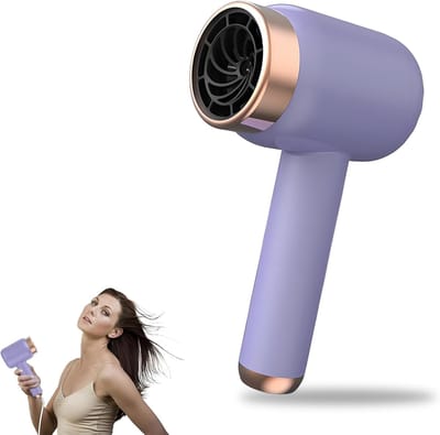 Deze lichtgewicht paarse föhn heeft drie instelbare windsnelheden, waardoor het een draagbare föhn voor vrouwen is en een multifunctionele reisföhn die geschikt is voor gezinnen, studentenkamers en reizen.