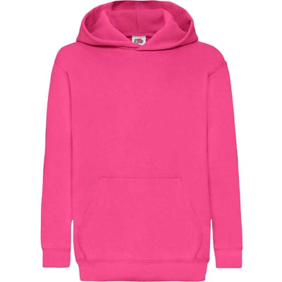 Fruit Of The Loom Kids Unisex Classic 80/20 Hoodie (Fuchsia)