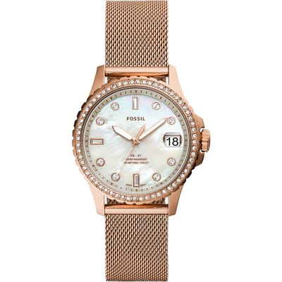 Fossil FB-01 ES4999 Horloge - Staal - Rosékleurig - Ø 36 mm