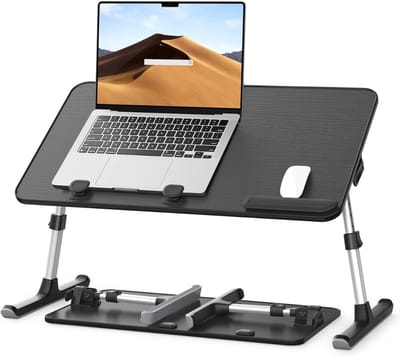 SNJY® Bedtafel - Laptoptafel - Laptop Tafel Bed - 30D x 55,5B x 52H cm - Zwart
