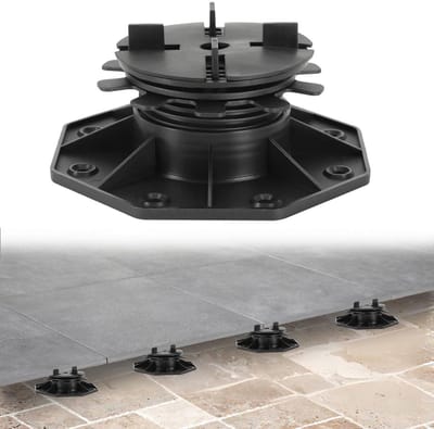 Verstelbare Terrasdragers - Terrassteunen Stelpoten - Terras Bouwen - In Hoogte Verstelbaar - 40 stuks 40-70 mm - Zwart