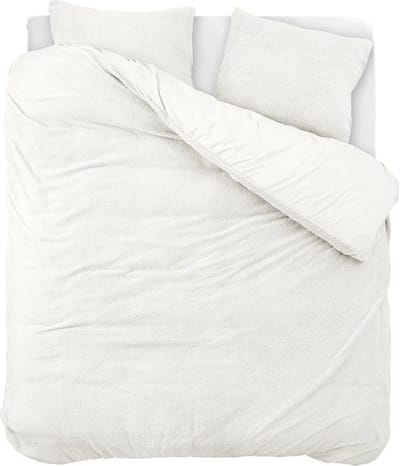 Droomtextiel Teddy Dekbedovertrek Wit - 140x200/220 cm - Luxe Teddystof - Heerlijk Zacht