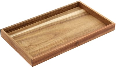 HOLM Houten Dienblad – Serveerblad & Keukentray – Voor Organiseren van Olie, Kruiden & Snacks – Acaciahout – FSC Gecertificeerd – 35 x 20 x 3 cm – Hout