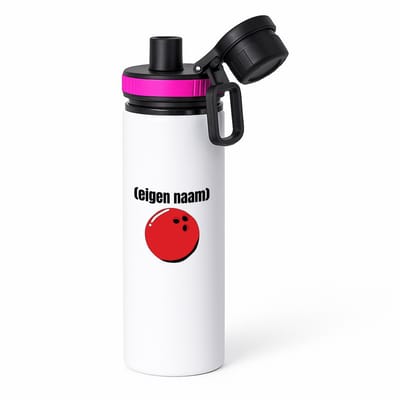 Hacebo® - bowlingbal met eigen naam waterfles met draaidop roze - Bowlen - bowlers - sport - verjaardagscadeau - klein cadeautje - kado - gift - geschenk - verrassing - water fles - 850ML