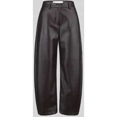 Regular fit leer- / kunstleren broek met labeldetail model 'PHIBI'