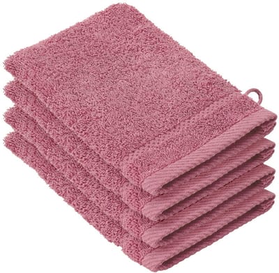 De Witte Lietaer Washandjes Stephanie Carmine - 15 x 21 cm - set 4 stuks - Roze - Katoen
