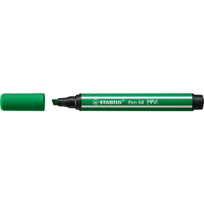 STABILO Pen 68 MAX - Fibre-tip Pen with Thick Chisel Tip - Emerald Green