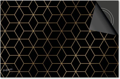 Inductie beschermer 60x60 - afdekplaat inductie mat - Dietrix Kookplaat beschermer - Exclusief - Hexagon - Kubussen Goud