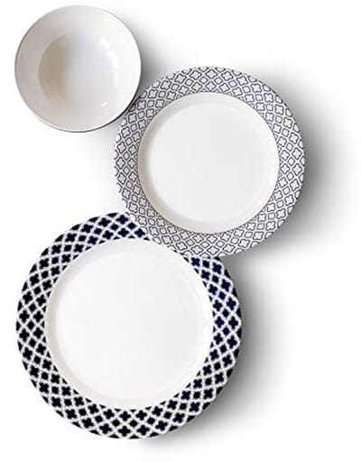 12-delige Melamine Servies Set - Service voor 4 Personen, BPA-vrij en Vaatwasmachinebestendig