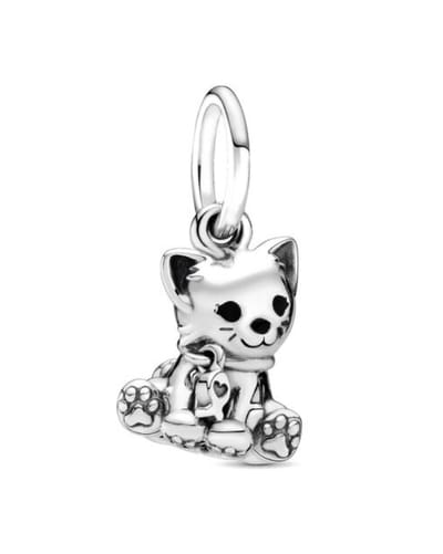 Fler® | 925 Sterling Zilver Bedel | Zoete Kat | | Past op populaire bedel armbanden (standaard- 3mm) | armbandbedel | Bedels | Kerstcadeau | Sinterklaas kado | Valentijnsdag cadeau