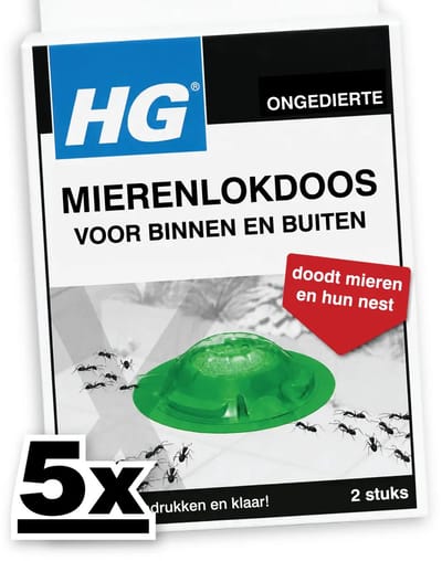 5 x HG Mierenlokdoos 2 stuks per verpakking - Mierenbestrijding - Mierenlokdoos - Mierenbestrijding Binnen En Buiten - Mierenbestrijding Tot In Het Nest - Mierenbestrijding Tuin