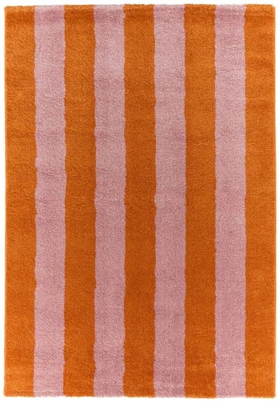 sweeek - Binnen vloerkleed met oranje en roze strepen - pablo