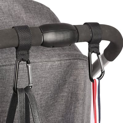 Hiden - Ophanghaken - Kinderwagen - Tassen Ophangen - Wandelwagen - Kinderwagen Haak - Zwart - 2 Stuks