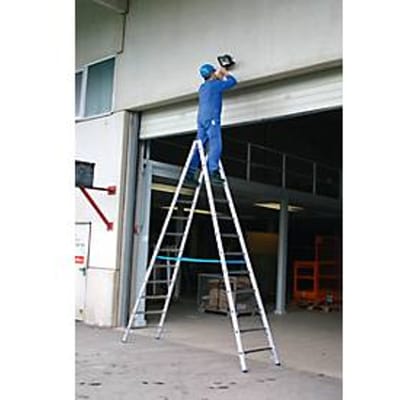 Dubbele trapladder, van aluminium, 2x 12 sporten