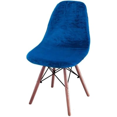 Fluwelen Stoelhoes Zilvervos Fluweel Eetkamerstoelhoes Zonder Armleuningen Effen Kleur Shell Huis Eames Geschikte Stoelhoes 1 Piece