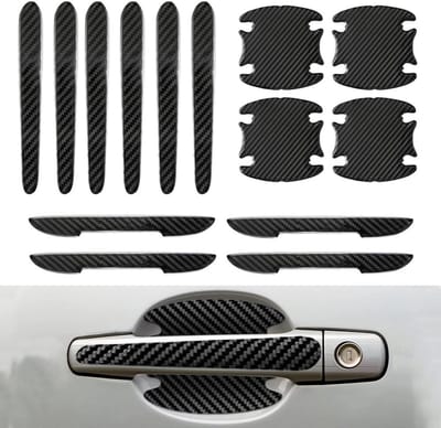 Deurklink Beschermers Set - Anti-kras Stickers - Auto Beschermen - Op Maat Gemaakt - 14 Stuks - Carbon Look