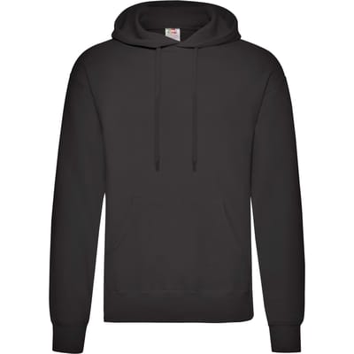 Fruit Of The Loom Unisex Volwassenen Klassiek Sweatshirt met capuchon (Zwart)