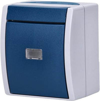 Drukknop - Schakelaar Wissel - Kamer Verlichting - Normaal Gesloten Contact - 1 Stuk - Blauw Groen