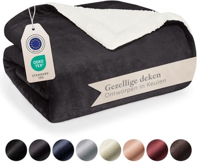 Pluizige Sherpa Deken 220 x 240 cm - Superzachte Fleece Deken voor Alle Seizoenen, Perfect als Bankhoes of Woonkamerdeken