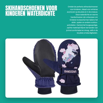 Dailygoods- Skihandschoenen Kind - Waterdicht - Winterhandschoenen - Kinderhandschoenen - Wanten - Elastische Manchetten
