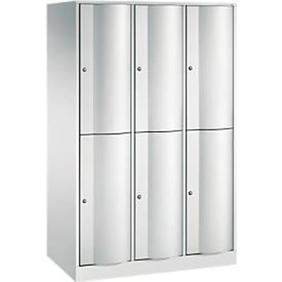 C+P Garderobekast Resisto, 3 vakken, 6 vakken, B 1148 x D 640 x H 1950 mm, lichtgrijs/kleedgroen