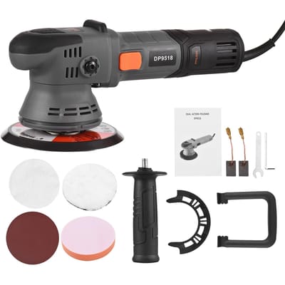 Bufferpolijstmachine, 5-inch 750W 6.5A polijstmachine voor autodetailing, willekeurige orbitale autobufferpolijstmachine US Plug grijs