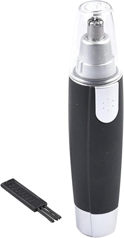 Neus en oor trimmer - Gezichtshaar verwijderaar - Dagelijkse verzorging - Dubbelzijdig roterend snijblad - 13 cm lengte - Zilver