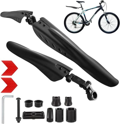 Verstelbare Spatborden voor Mountainbikes en Fietsen, Universele Set voor 24"-29" met Reflecterende Strips, Bescherming tegen Modder en Vuil