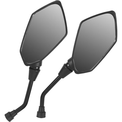 Paar Motorfiets Modificatie Universele Achteruitkijk Vleugelspiegel Motorfiets Accessoire Zwart 10mm 8mm / 0.31in Dia