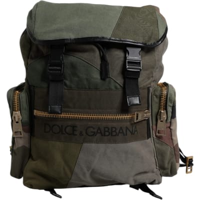 Militair Groene Patchwork Reistassenrugzak