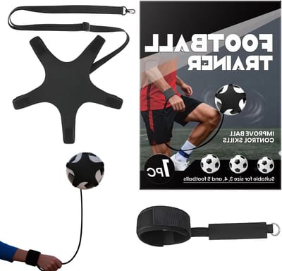 Voetbal Trainer - Trainingshulpmiddel Koord - Vaardigheden Verbeteren - Verstelbare Tailleband - Compact Opvouwbaar - Zwart