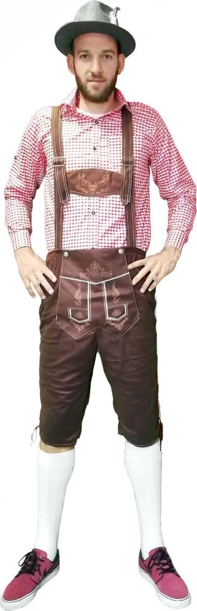 Faram Lederhose Heren Jupp lang  Bruin - L