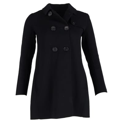 Max Mara Dubbelzijdige Peacoat in Zwart Wol