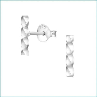Aramat Jewels | Oorbellen | Geometrische Zilveren Oorbellen | Gedraaid-10x2mm | |10mm | Zilver | Kinderen, Volwassenen | Verkleurd niet