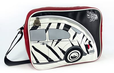 BRISA VW Collection - Stijlvolle en coole Volkswagen retro/vintage schoudertas voor op reis met VW Kever-motief (kunstleer)