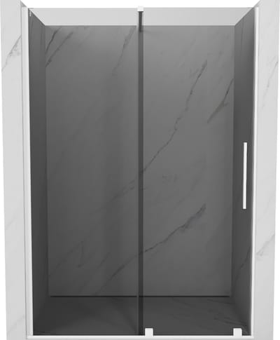 Mexen Velar schuifdouchedeur 130 , grafiet, wit - 871-130-000-41-20