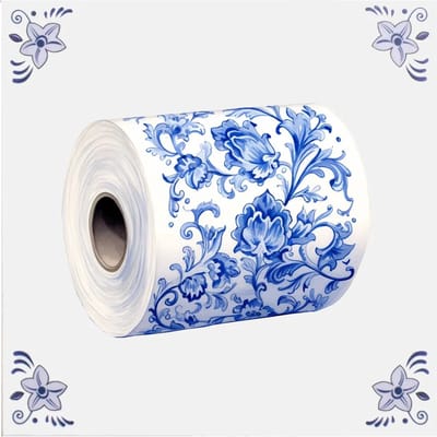 Delfts blauw tegeltje WC papier design - delfts blauw wandbord - delftsblauw - hollandse cadeautjes - wanddecoratie - decoratieve accessoires